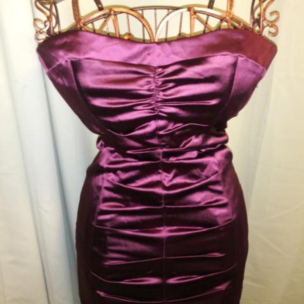 Nicole Miller Strapless Purple/Burgundy Dress